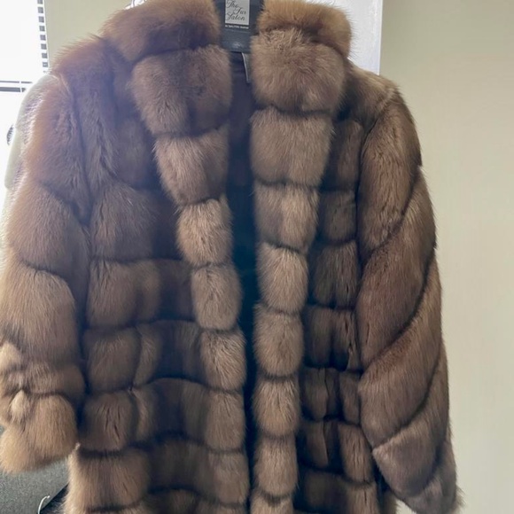Sable coat with hood NEW! sz 40 - Picture 1 of 7